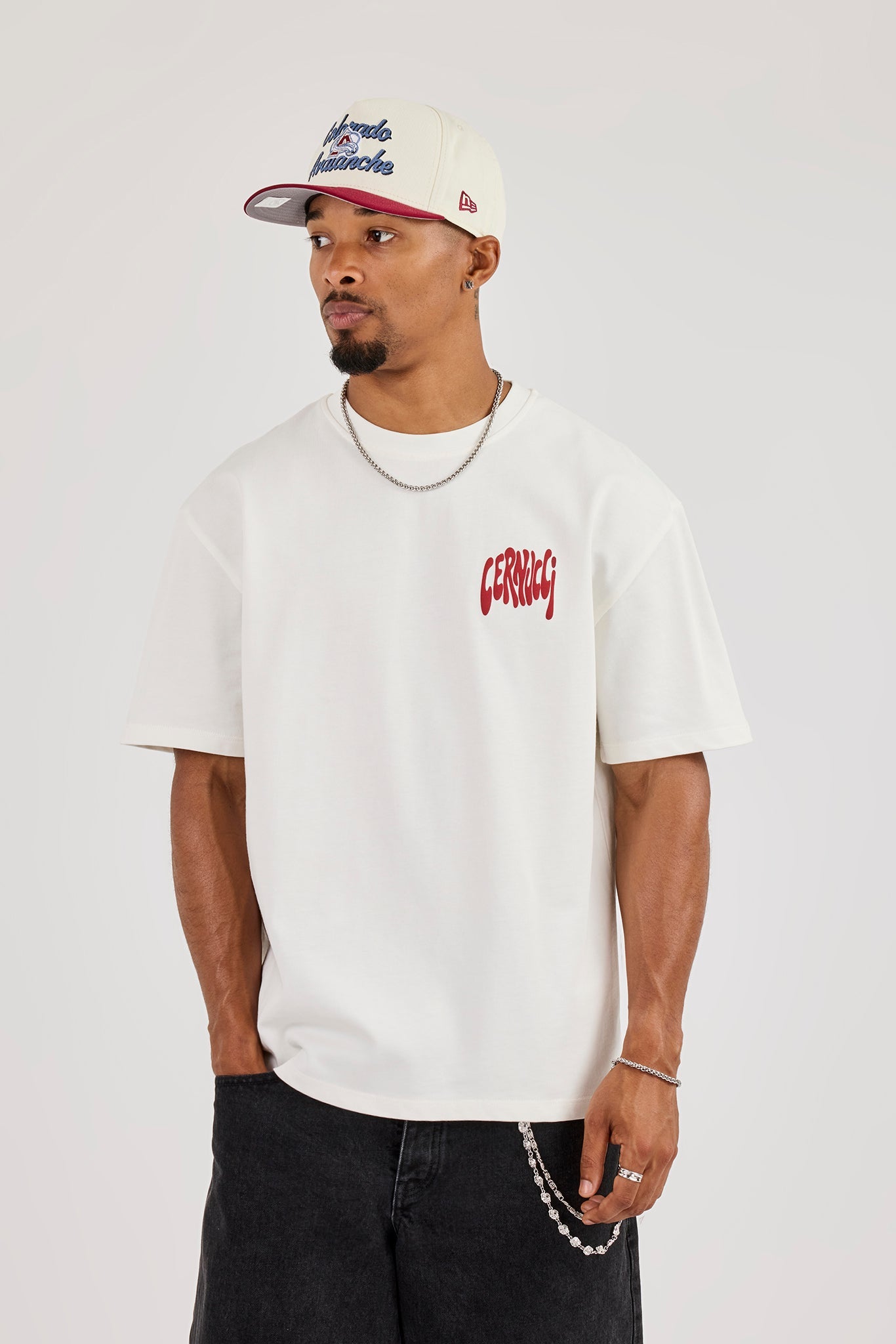 Contrast Puff Print Branded T-Shirt - Off White
